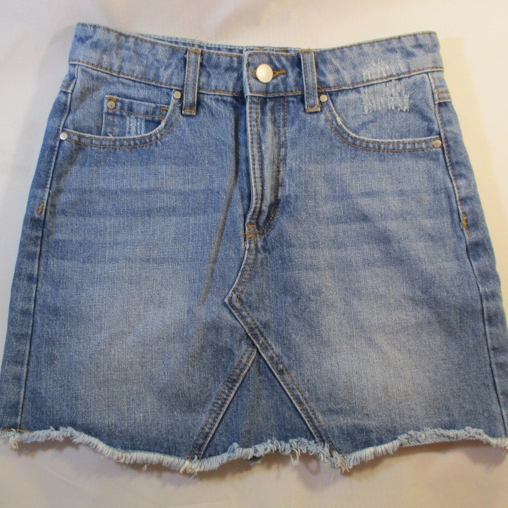 Full Tilt Distressed Denim Skirt